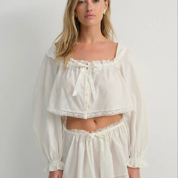 For Love And Lemons Venetia Sleep Top, Size: Large - Picture 1 of 12